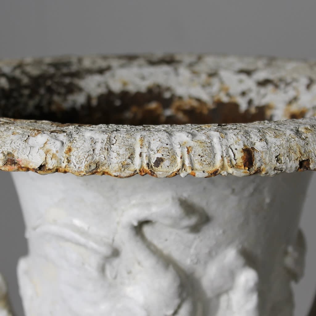 Pair Of 19th Century Andrew Handyside Cast Iron Swan Urns