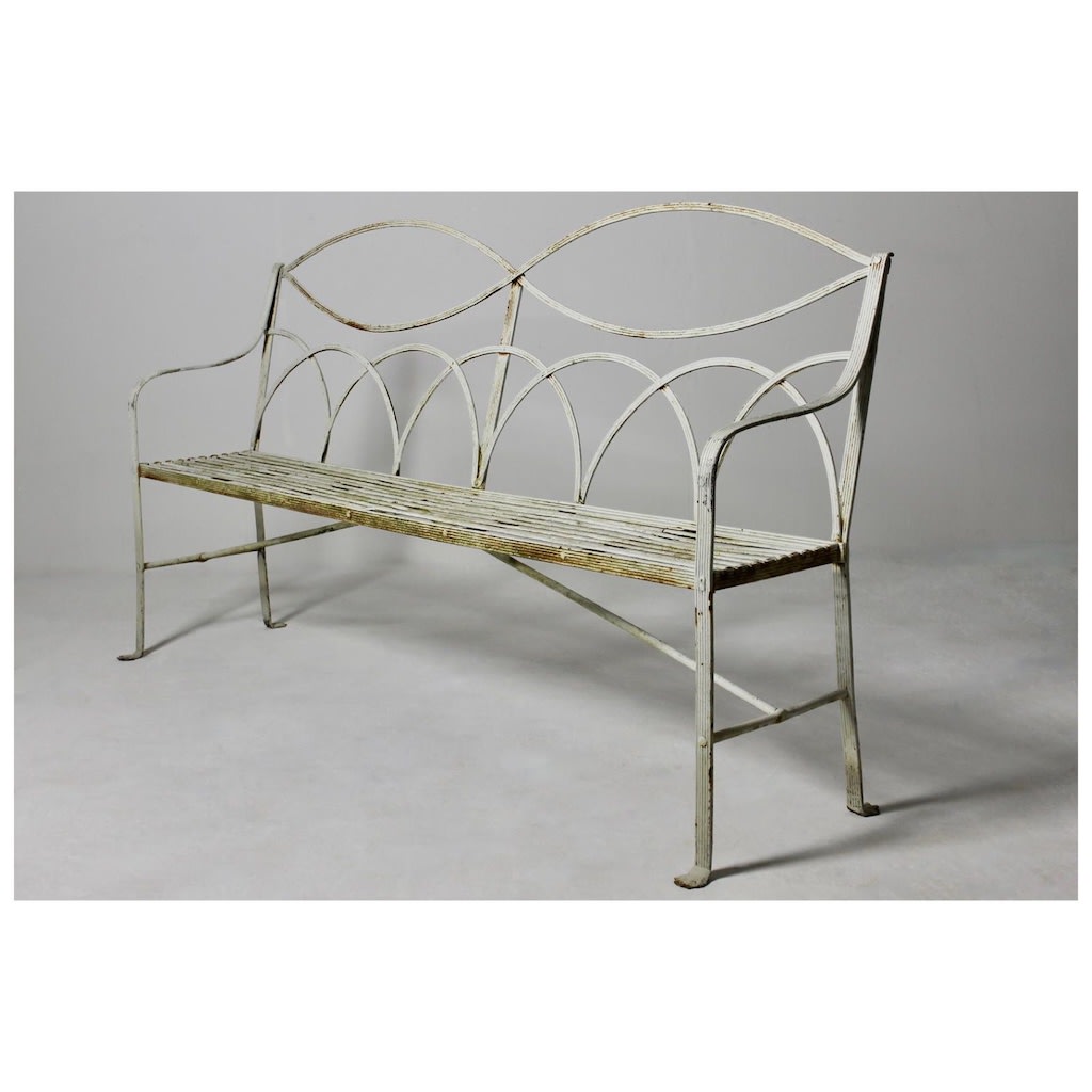 English Regency Large Scale Iron Garden Bench
