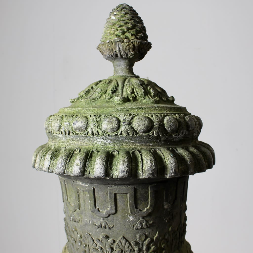 Fine Pair Of Lead Finials ( sold )