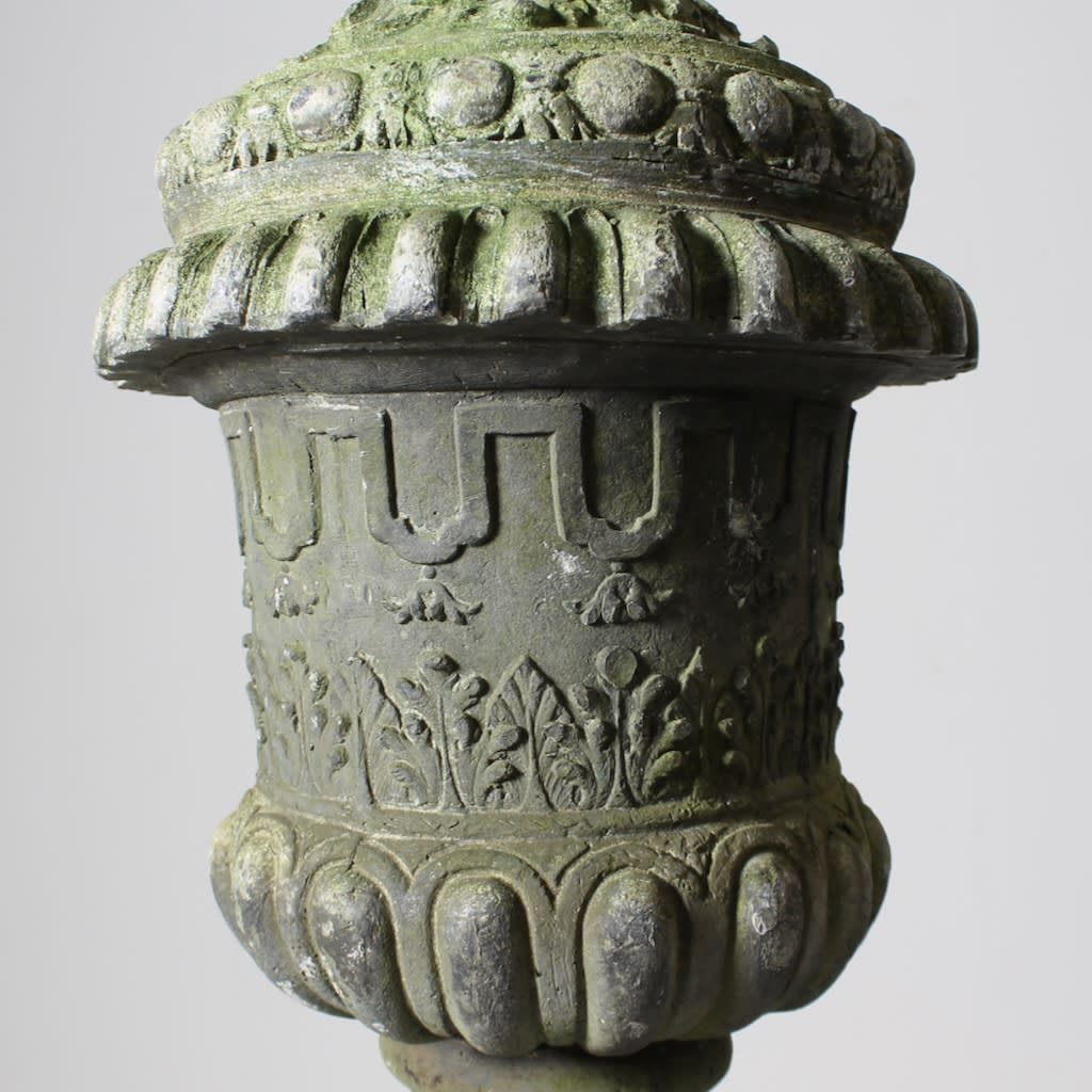 Fine Pair Of Lead Finials ( sold )