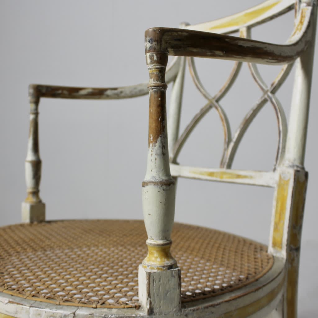 Pair Of George III Original Painted Armchairs ( sold )