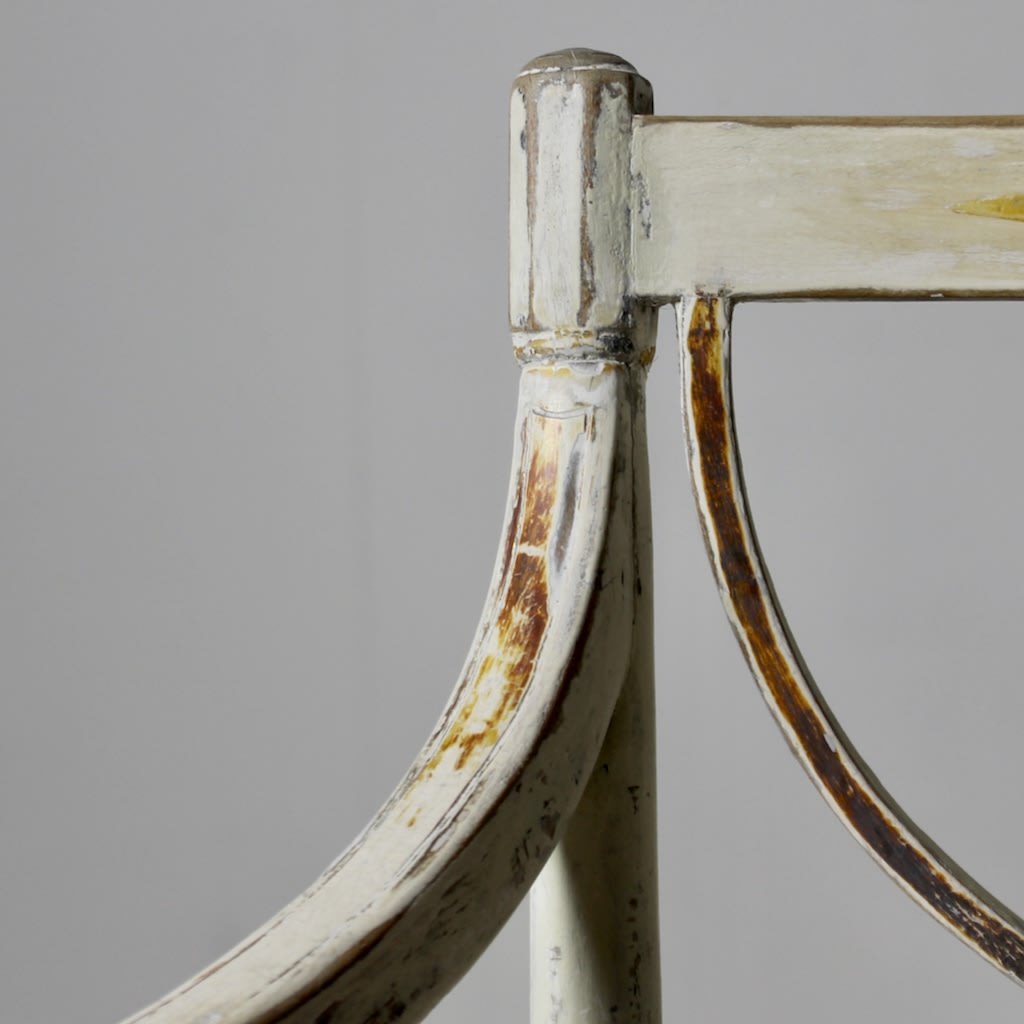 Pair Of George III Original Painted Armchairs ( sold )