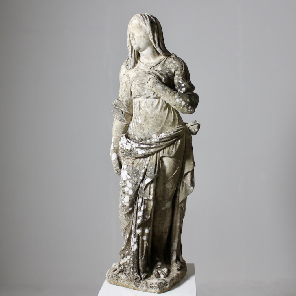 Early 19th Century Carved Marble Garden Figure Of A Vestal ( sold )