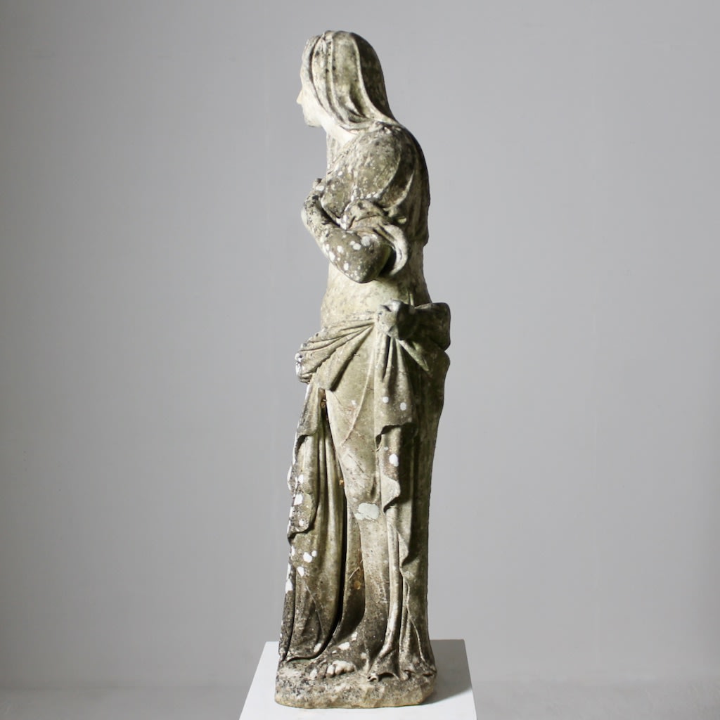 Early 19th Century Carved Marble Garden Figure Of A Vestal ( sold )