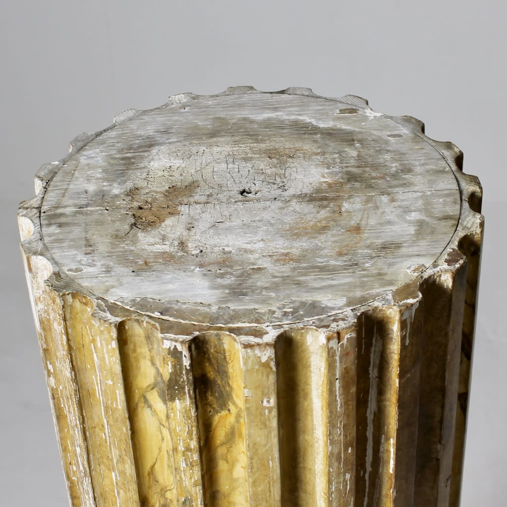 A Fine Neoclassical Faux Marble Painted And Gilded Pedestal ( sold )
