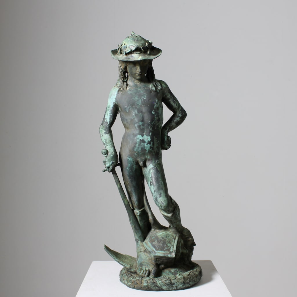 Large 19th Century Bronze Figure Of Donatello's David ( sold )
