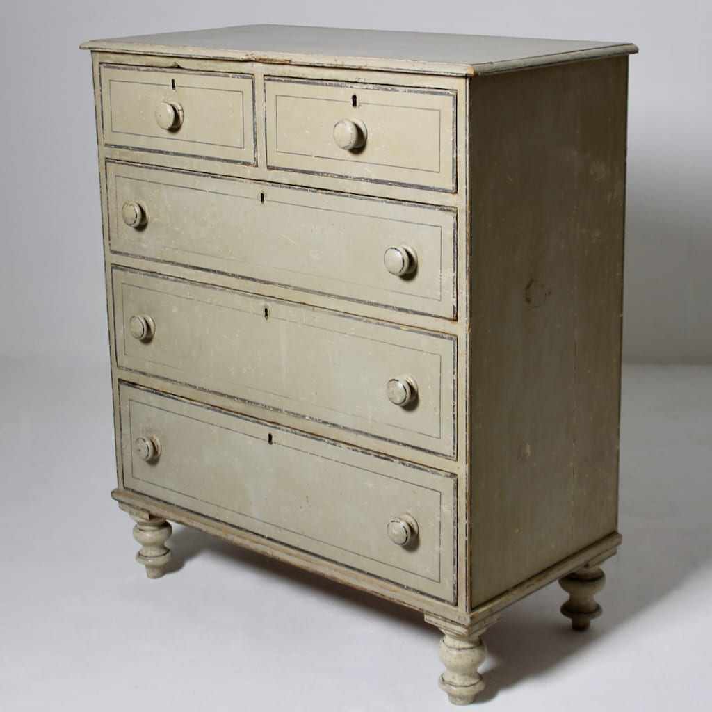 Early 19th Century Original Painted Chest Of Drawers From Holkham Hall ( sold )