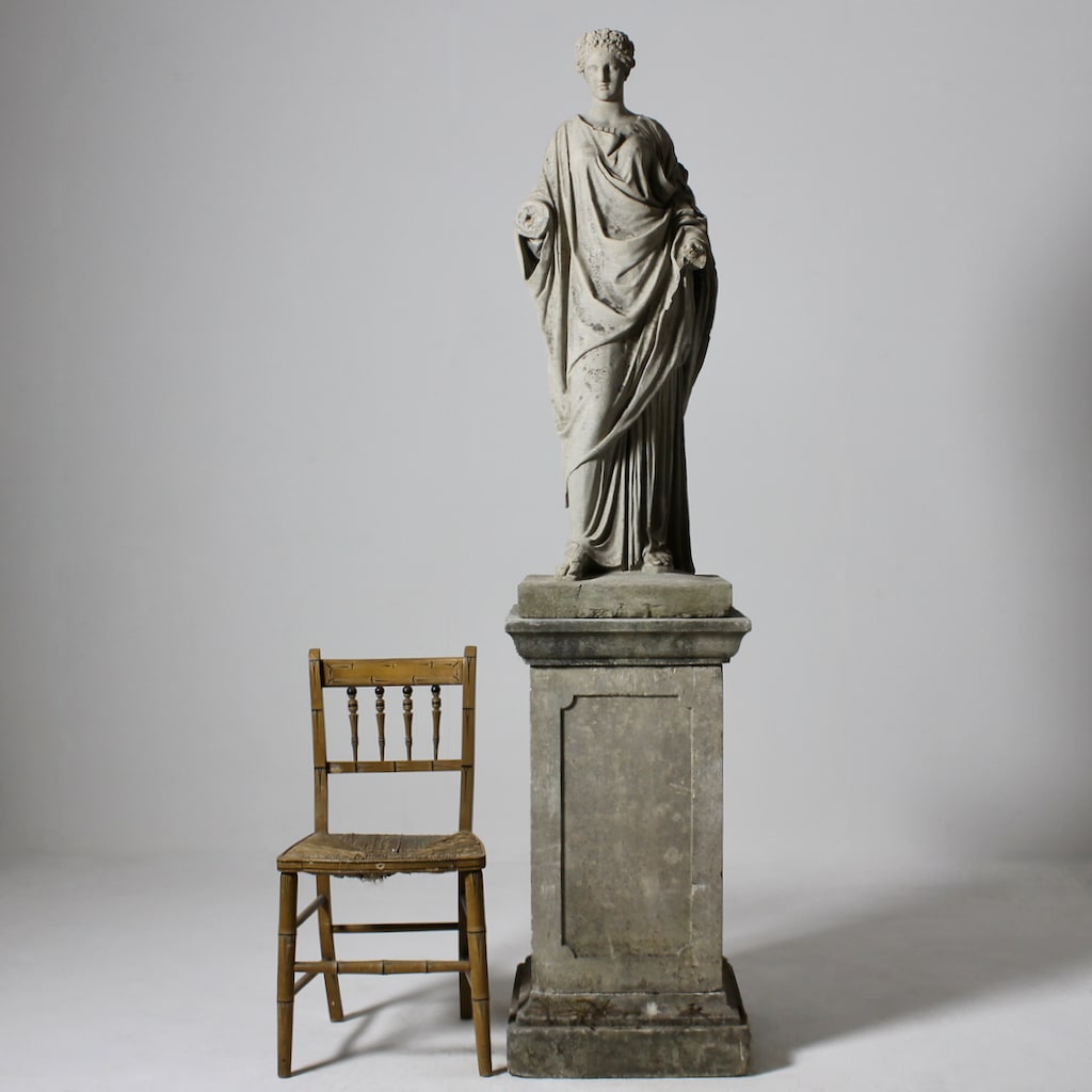 19th Century Garden Figure On Pedestal Of Flora By Austin And Seeley