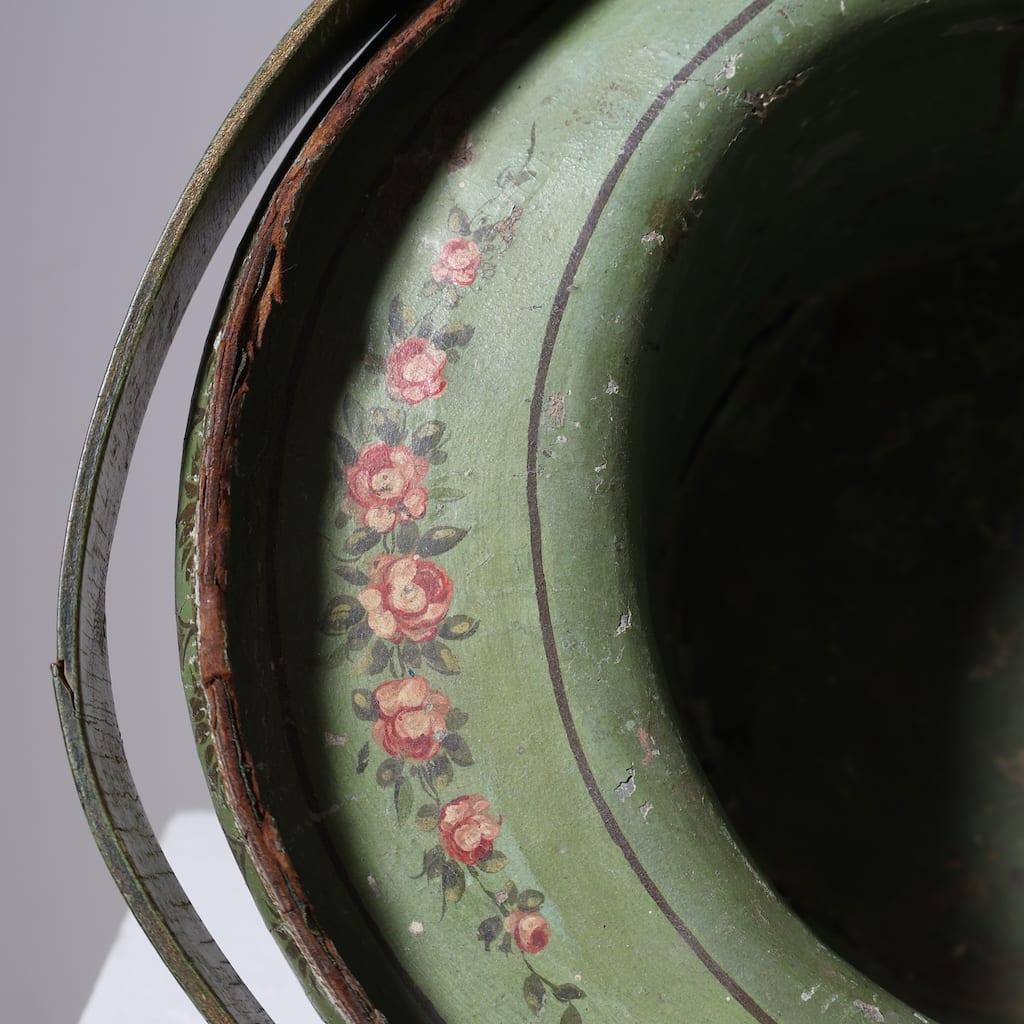 George III Original Painted Leather Hat Box ( sold )