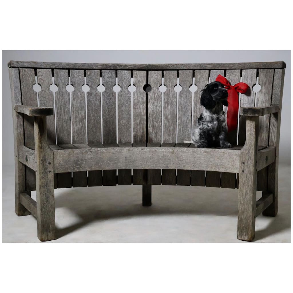 A Gaze Burvill Oak Broadwalk Concave Garden Seat ( sold )