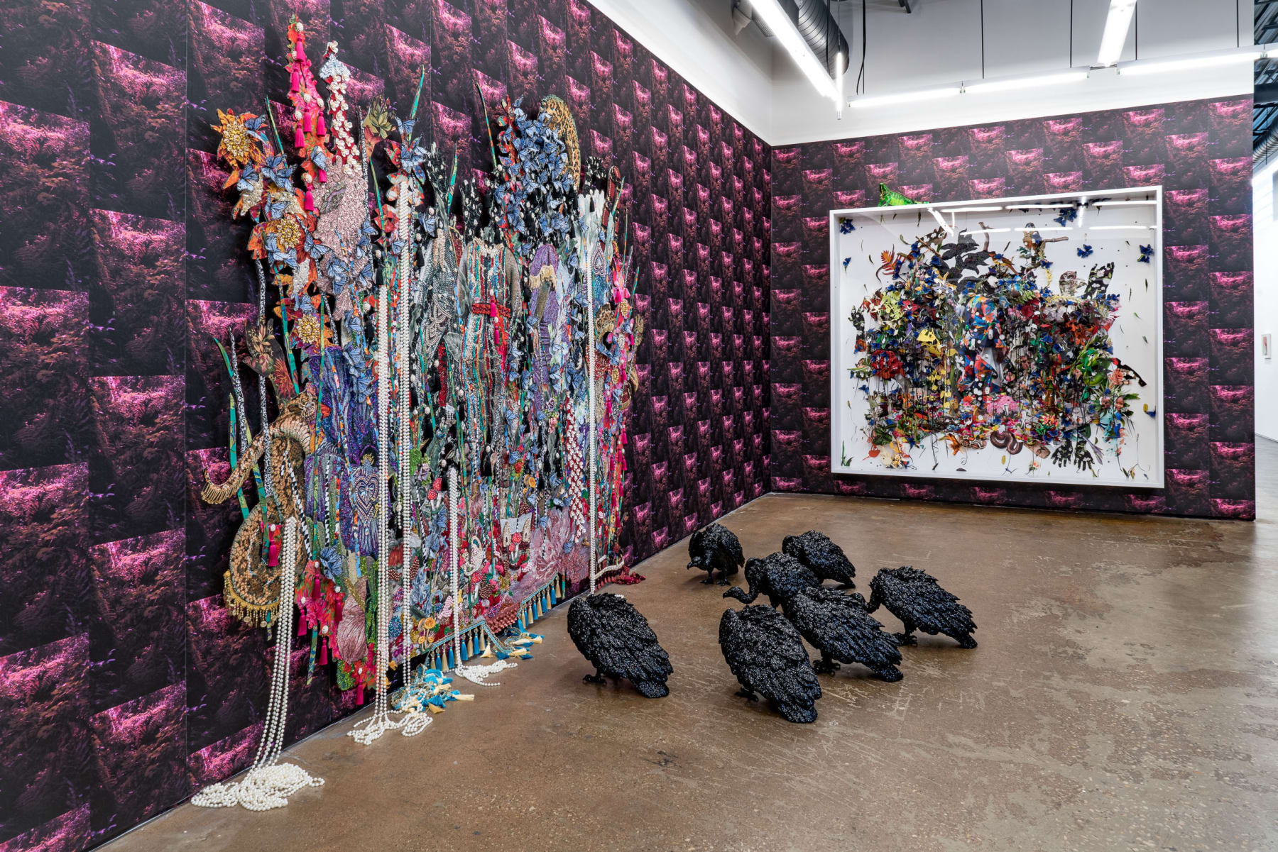 Installation View Ebony G. Patterson, ...she is land...she is the mourning... at moniquemeloche
