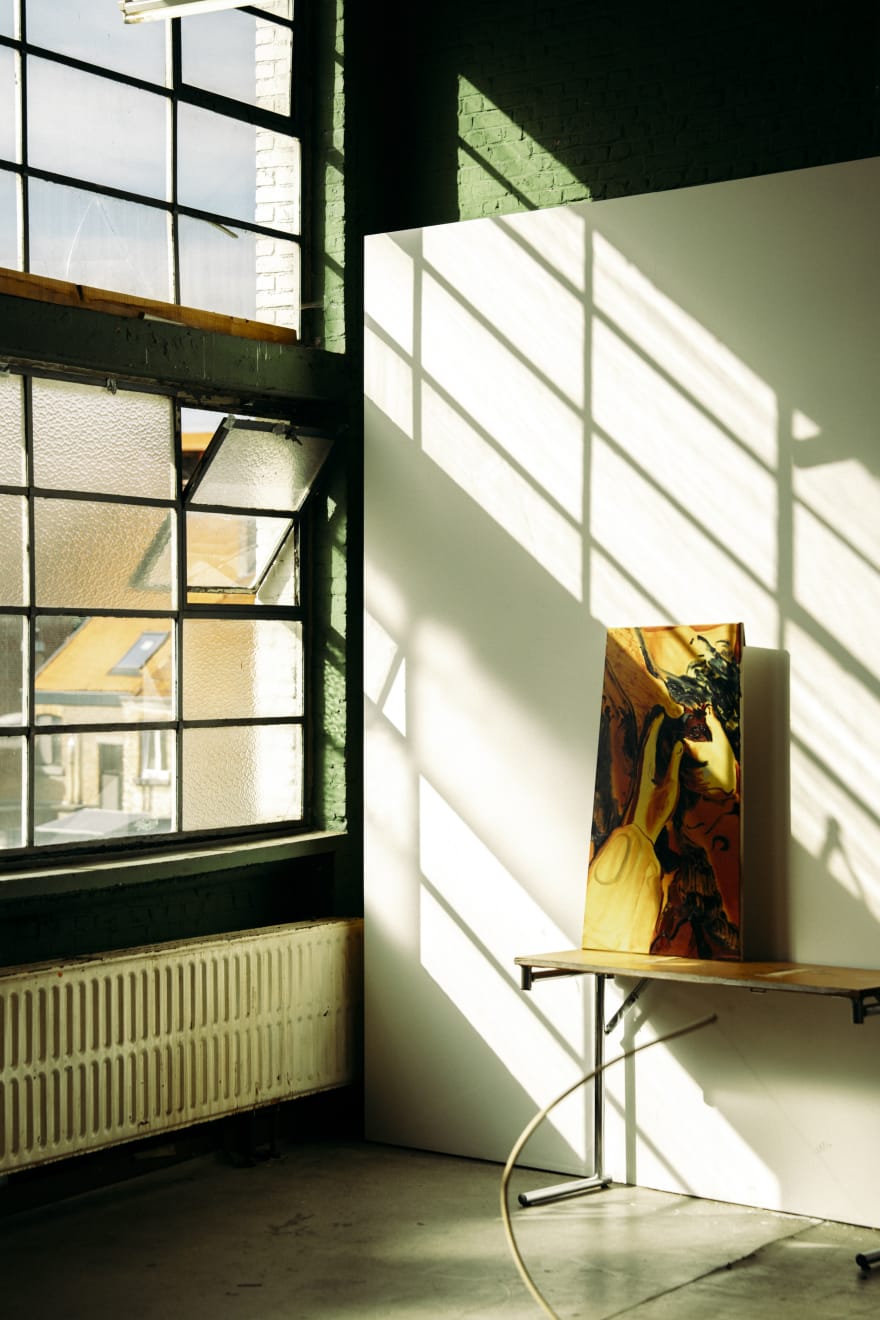 Anna van der Ploeg’s art studio in Ghent, Belgium.