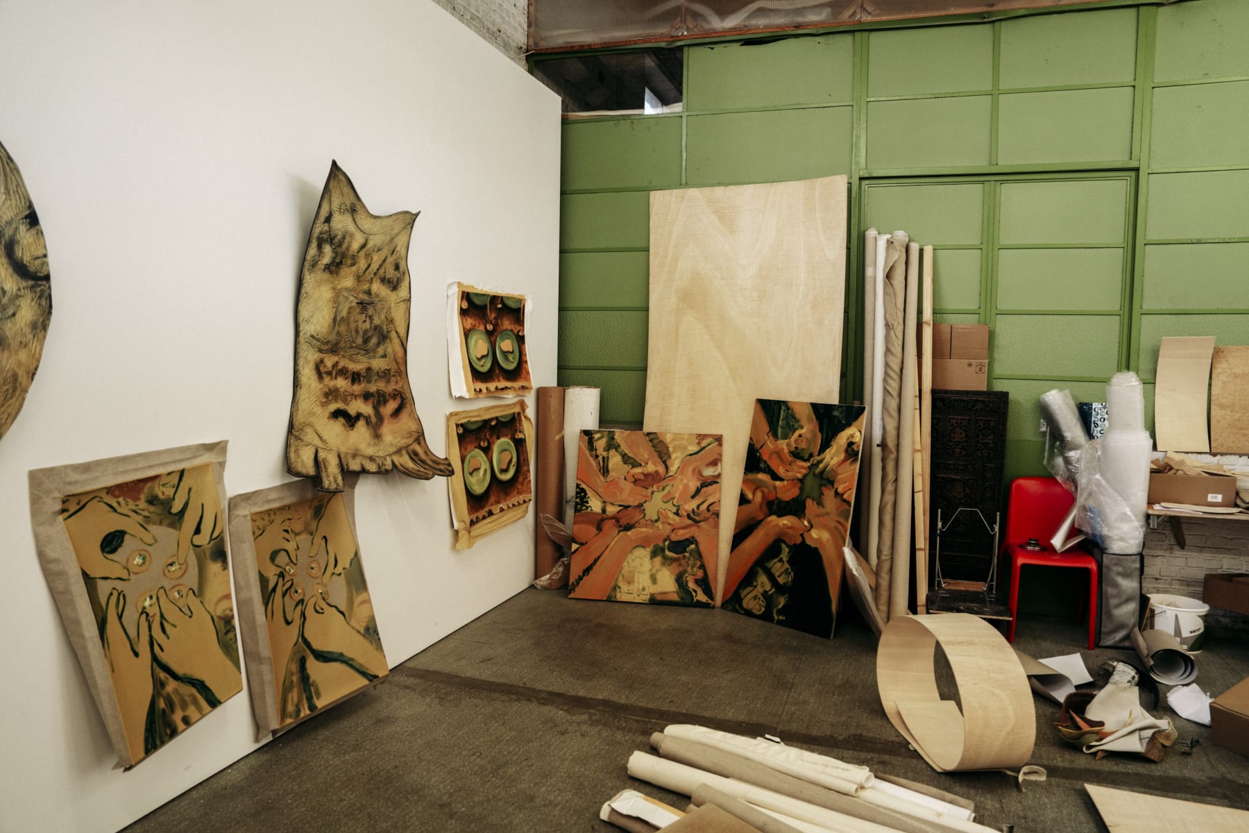 Anna van der Ploeg’s art studio in Ghent, Belgium.