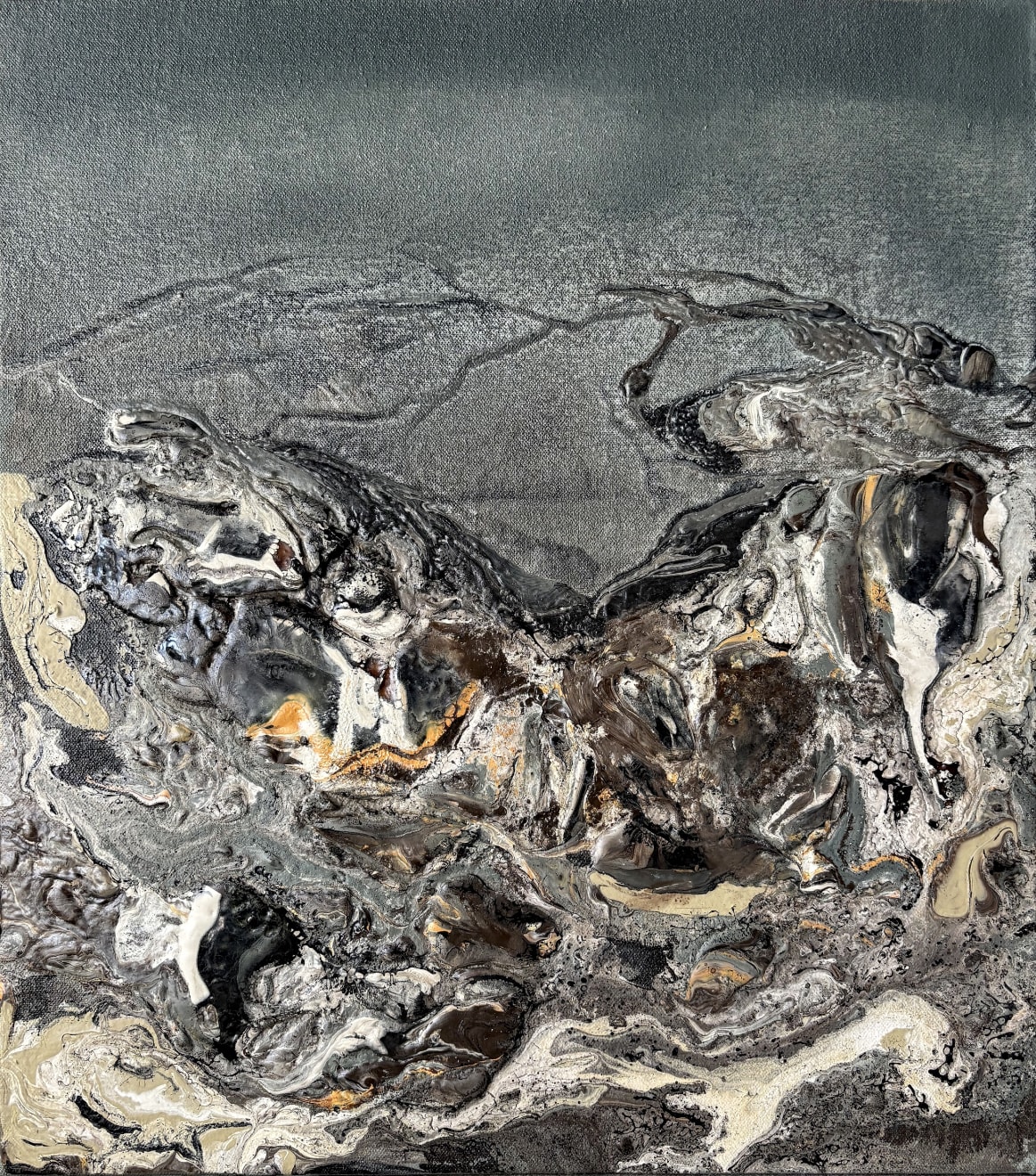 Eduardo Santos Study 01 Acrylic, Oil and Natural Pigments on Canvas, Mounted Board 37 x 42cm $700 SOLD