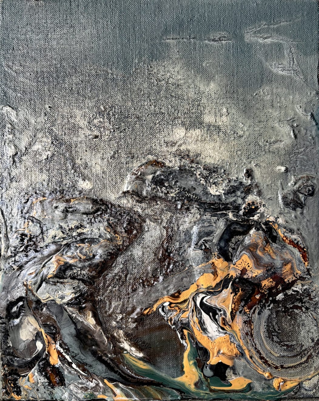 Eduardo Santos Study 02 Acrylic, Oil and Natural Pigments on Canvas, Mounted on Board 23.5 x 29.5cm $600