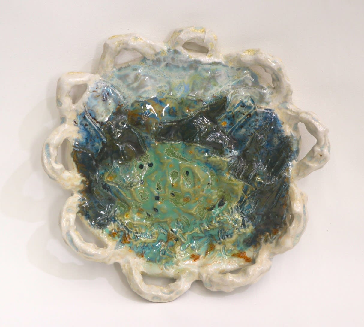 Cliff Jumping at Jobson's Cove Ceramic, Slip, Glaze 26 x 26 x 5cm $900.00 SOLD