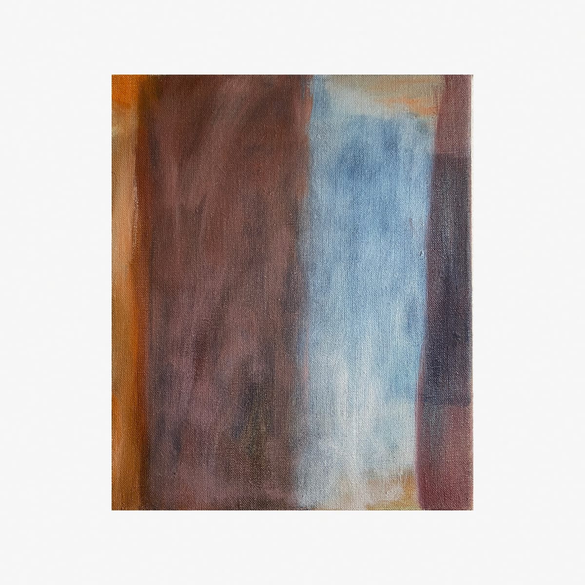 Jenny Lundgren Transition 1 Oil on Linen Tobacco Shadow Box Frame 30 x 36cm $1,370.00