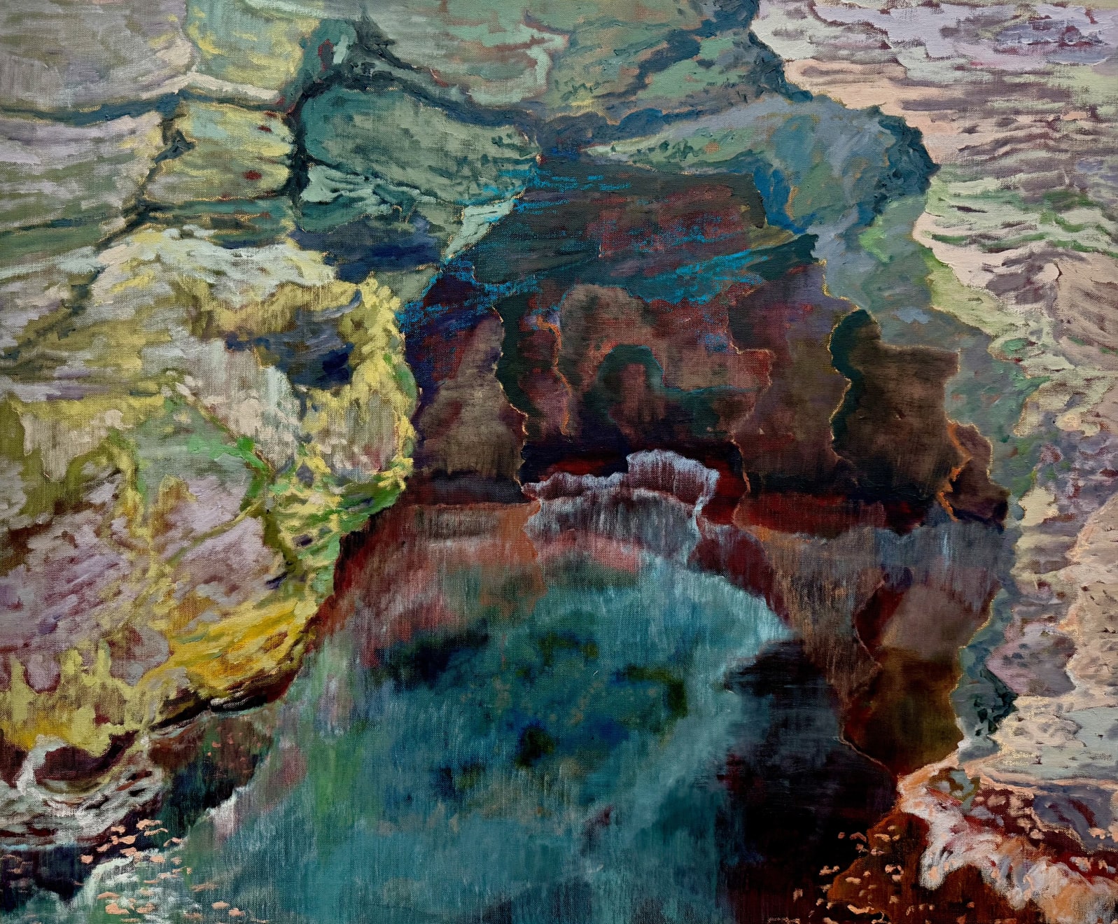 Meg Walters Halocline Oil, Oil Stick on Linen Canvas 116 x 96cm SOLD