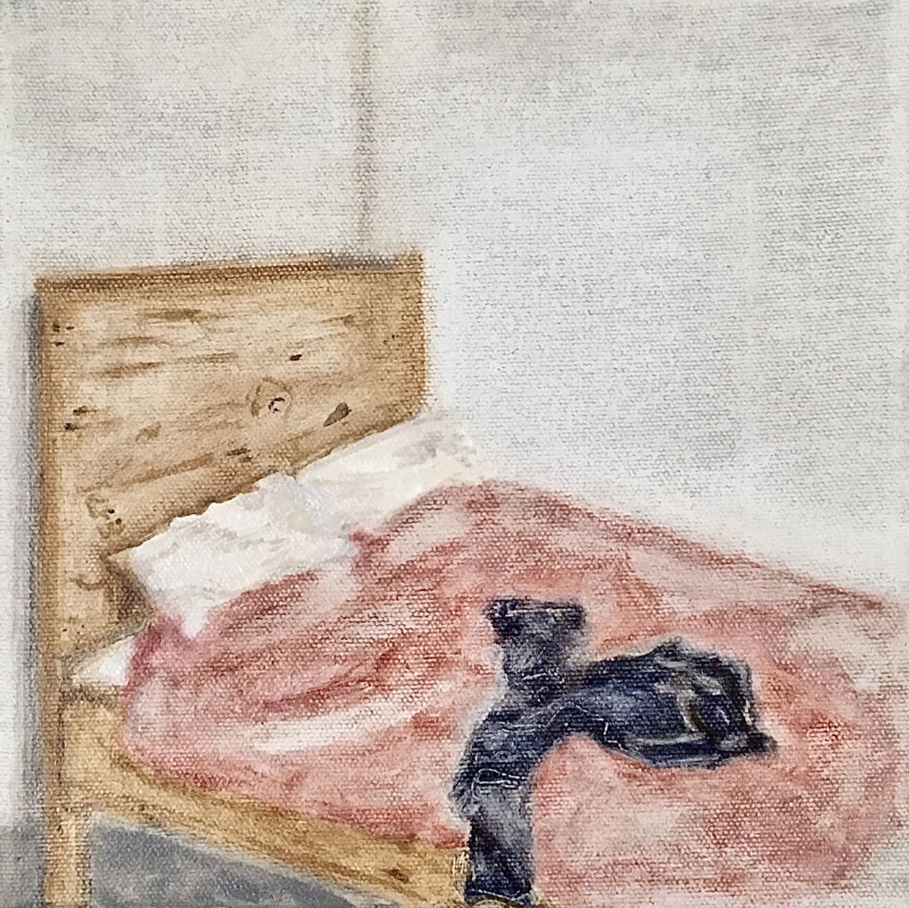 Elynor Smithwick The Bed Oil on Canvas Original 20 x 20 cm $750 £375 SOLD