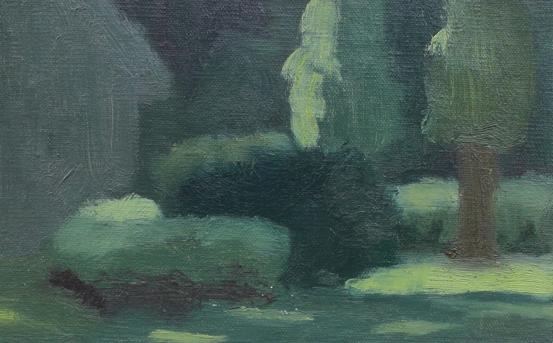 Laura Vahlberg Green Landscape Oil on Stretched Linen Panel Original 11 x 18 cm AUD $1210 GBP £600