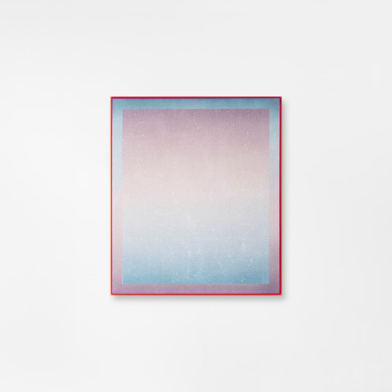 Rosie Mudge It’s only you down there sleep with the tides Automotive Paint and Glitter Glue on Canvas Original Pink Neon Perspex Frame 61 x 71 cm AUD $1900 GBP £925 SOLD