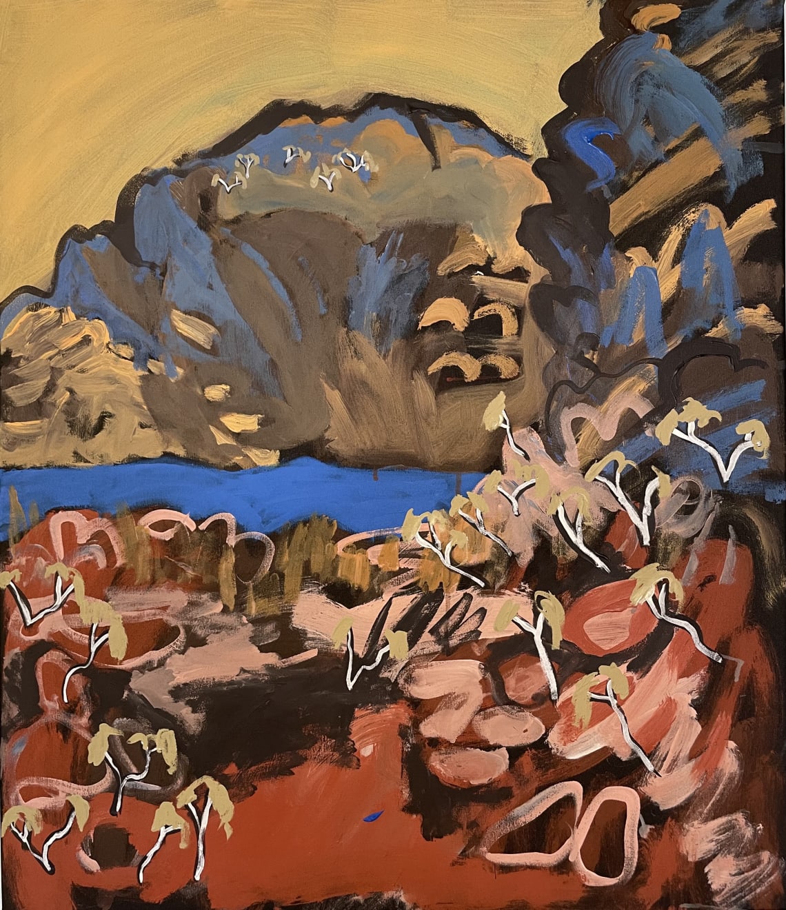 Zak Tilley Yapalpe (Glen Helen Gorge) Acrylic on Canvas Original 73 x 85 cm AUD $3800 GBP £1850