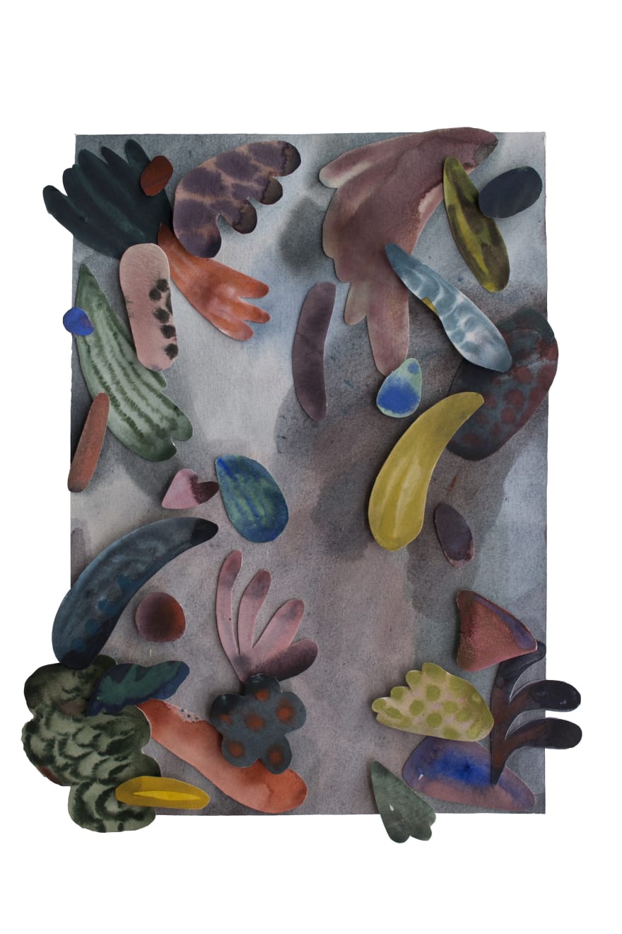Alexia Vogel Dream Composition II Watercolour Collage on Paper Original 23.5 x 29.5 cm AUD $530 GBP £260 SOLD