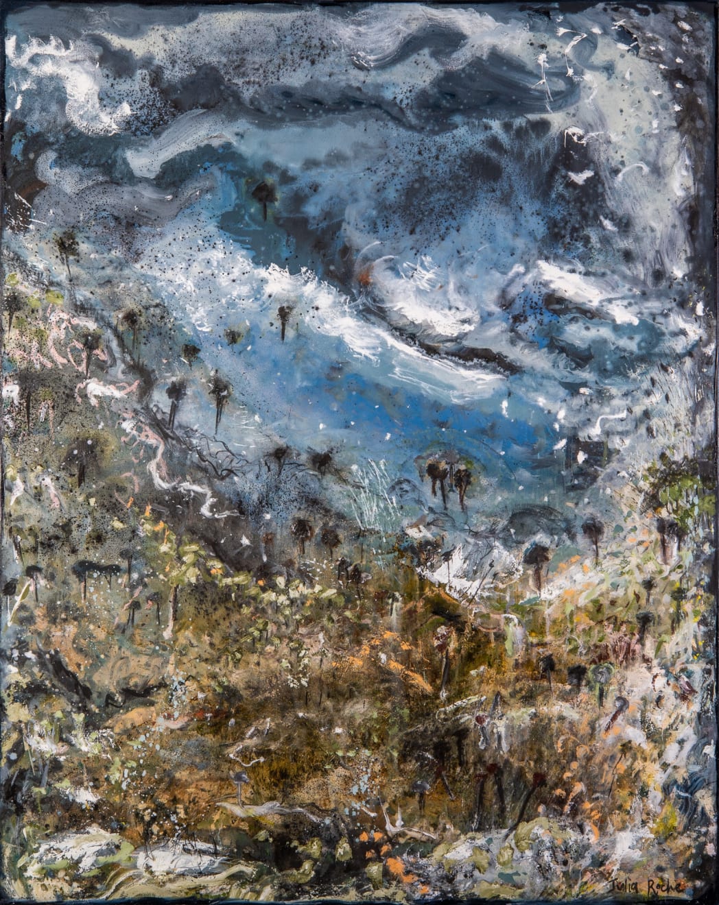 Ocean Night Oil and Mixed Media on Canvas Stretched 122 x 153 cm AUS $4950 GBP £2465 USD $3305 SOLD