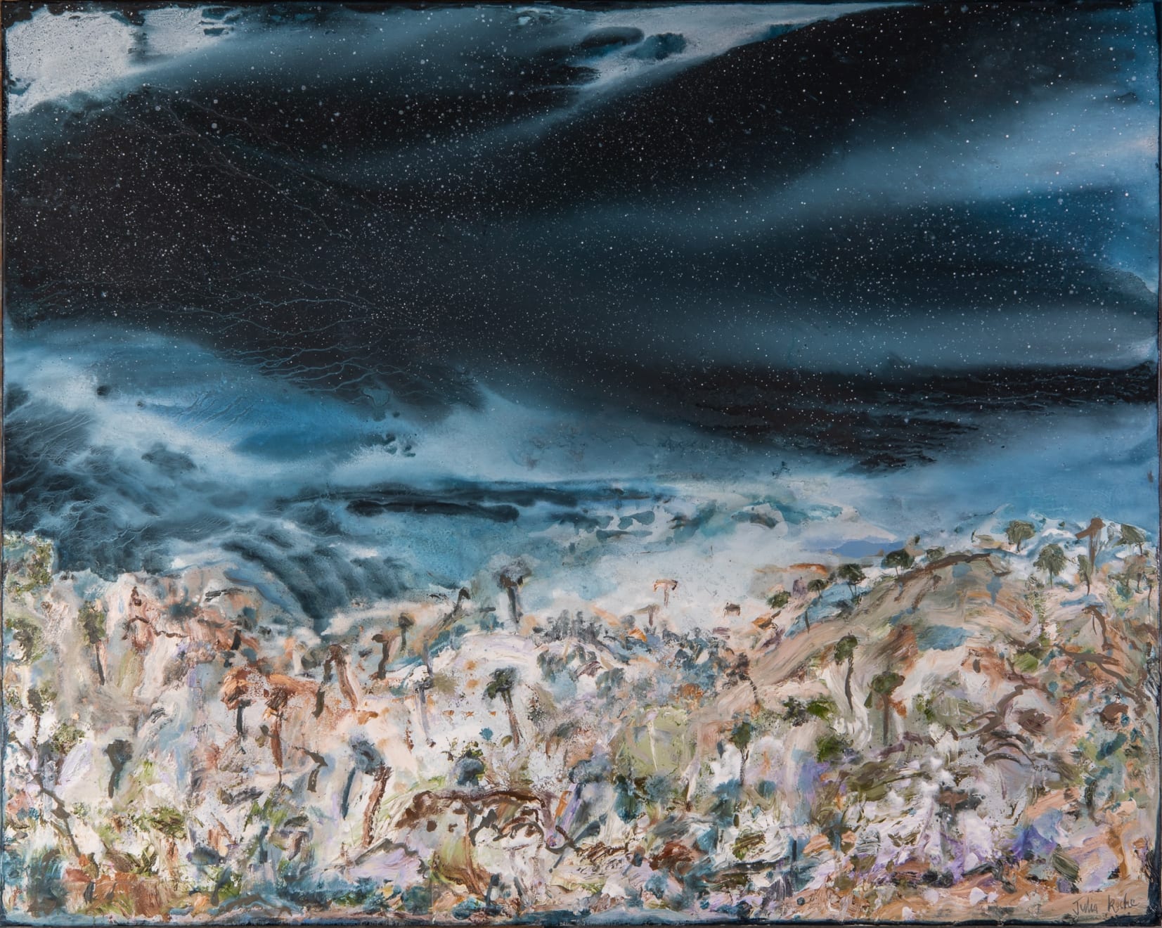 Stars Run Rampant Oil and Mixed Media on Canvas Stretched 153 x 122 cm AUD $4950 GBP £2465 USD $3305 SOLD
