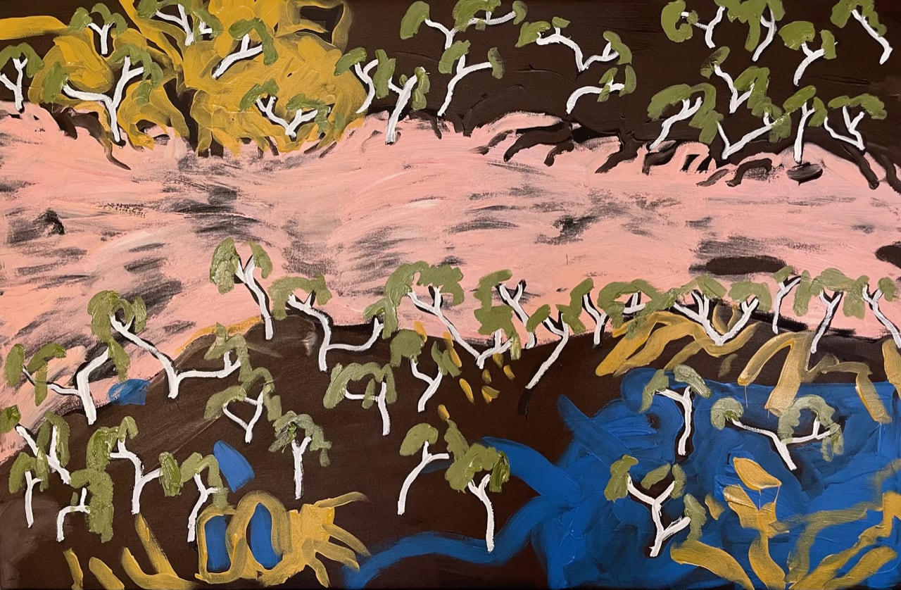 Finke Larapinta River II Acrylic on Canvas Stretched 134.5 x 89cm AUD $6490 GBP £3110 USD $4250