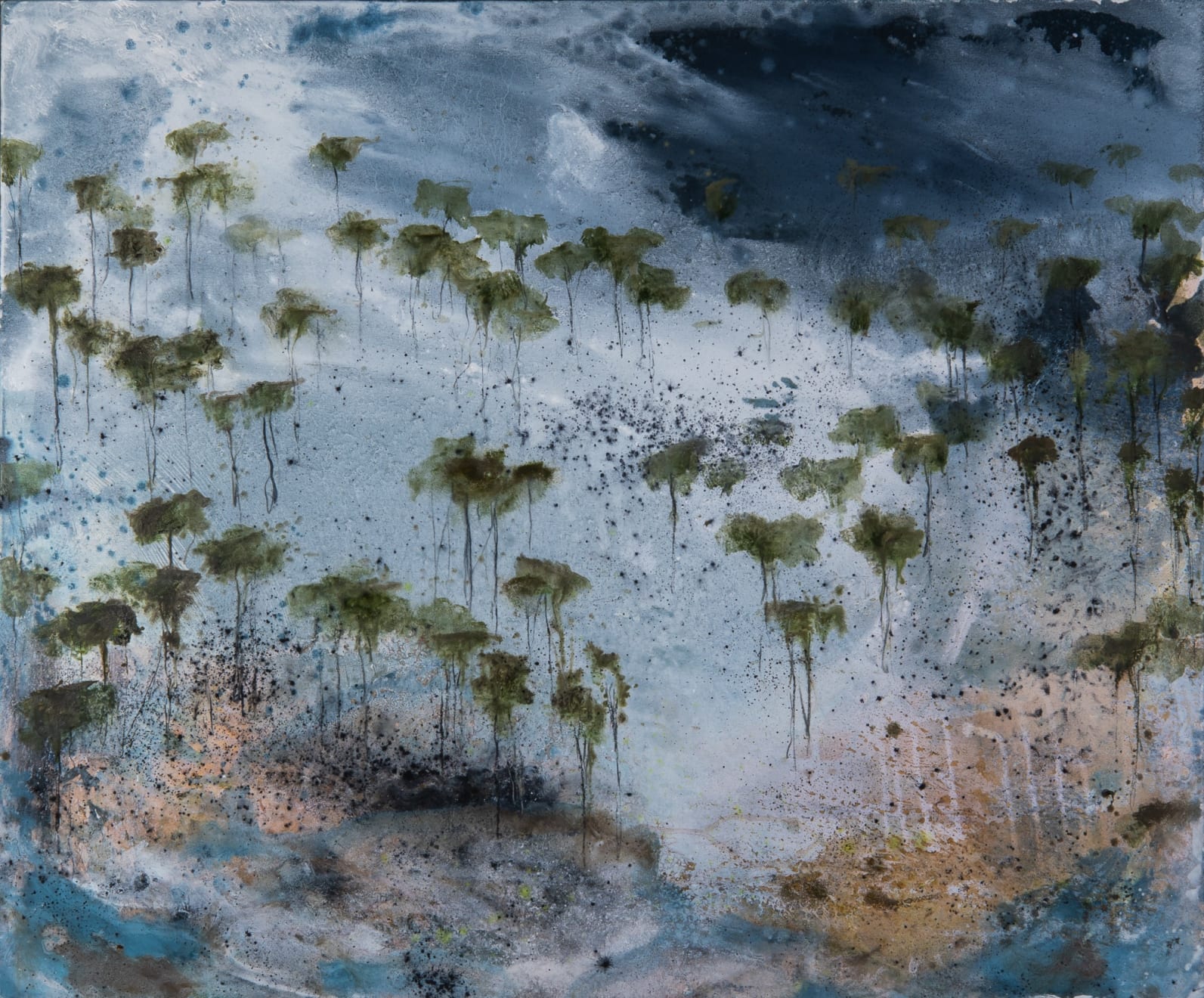 Evening Mist I Oil, Mixed Media on Canvas Blackwood Box Frame 120 x 100cm AUD $5200 GBP £2670 USD $2970 SOLD