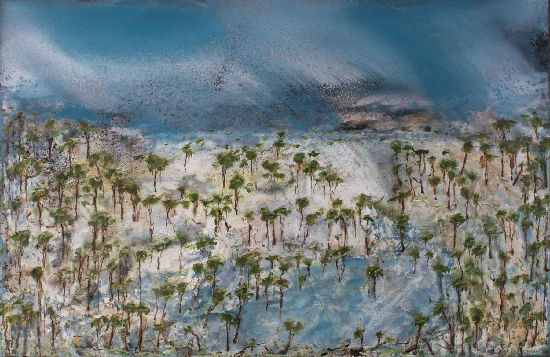 JULIA ROCHE BLUE BIRD Oil, Mixed Media on Canvas 200 x 130cm $9350 SOLD
