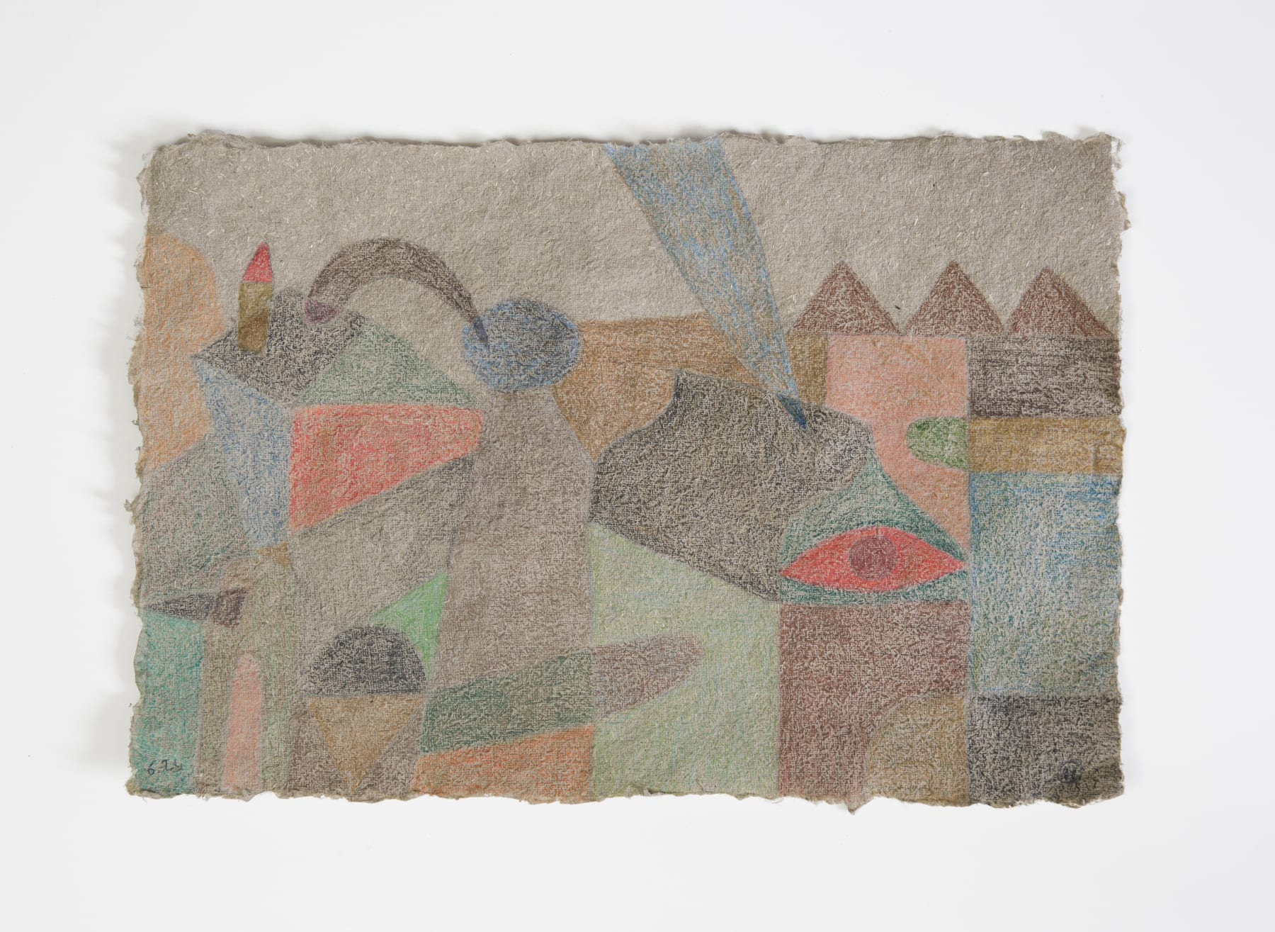 HERMENTAIRE Djambo Dream N.6 Coloured Pencil on Linen Paper Paper Size: 38 x 26cm Frame Size: 48 x 36cm Custom Frame with Art Glass SOLD