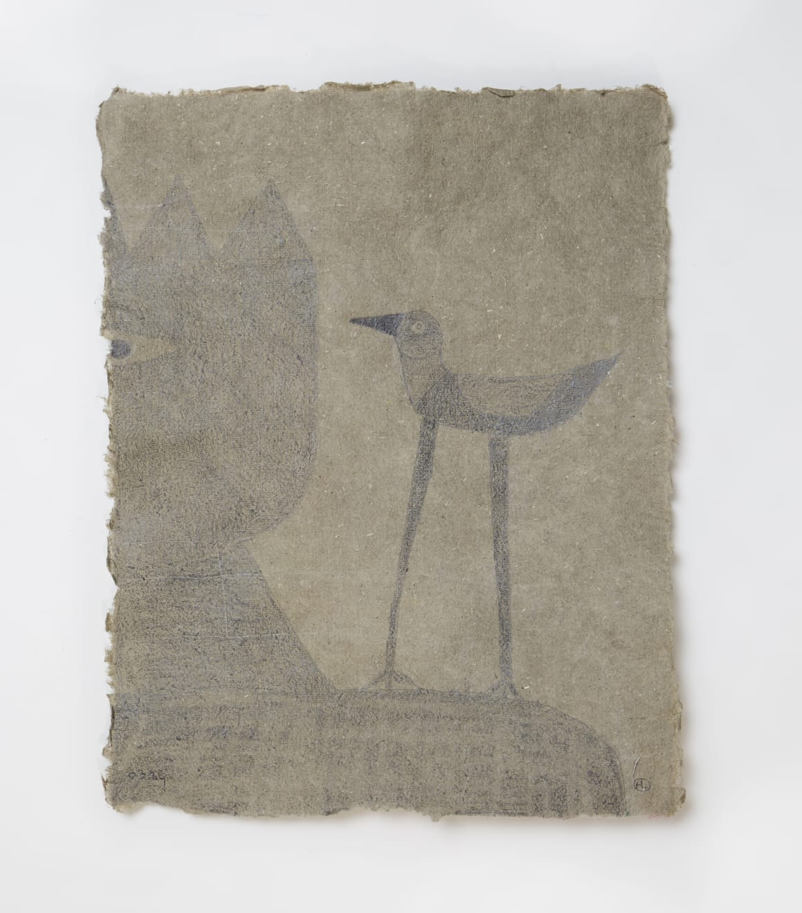 HERMENTAIRE The Song Of The Bird Pencil on Linen Paper2 Paper Size: 26 x 34cm Frame Size: 36 x 44cm Custom Frame with Art Glass SOLD