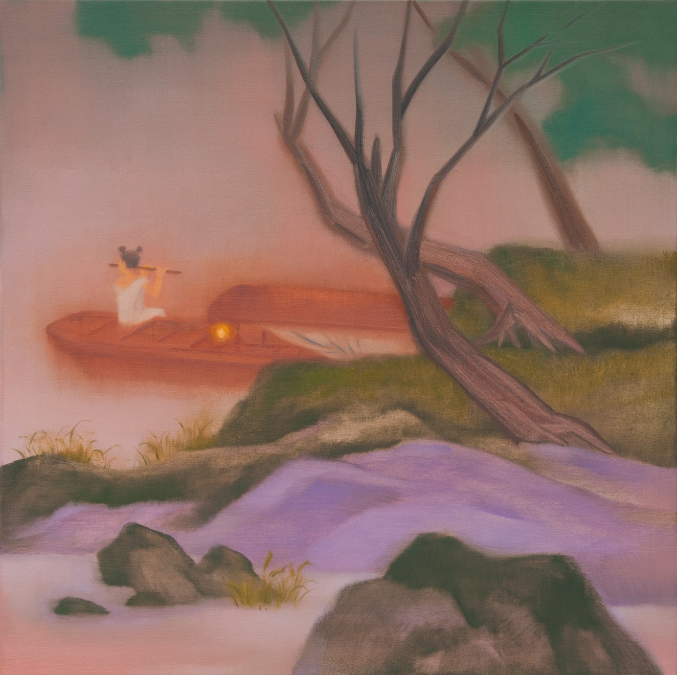 出凡尘 布面油画 61 x 61 厘米 SOLD