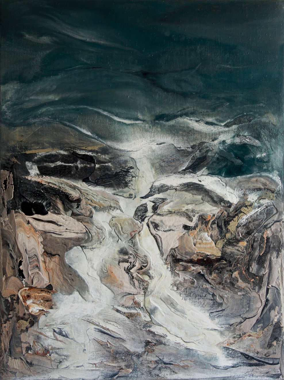 Eduardo Santos Elyria Acrylic , Oil and Natural Pigments on Linen, Mounted on Board 122 x 163cm $9,000