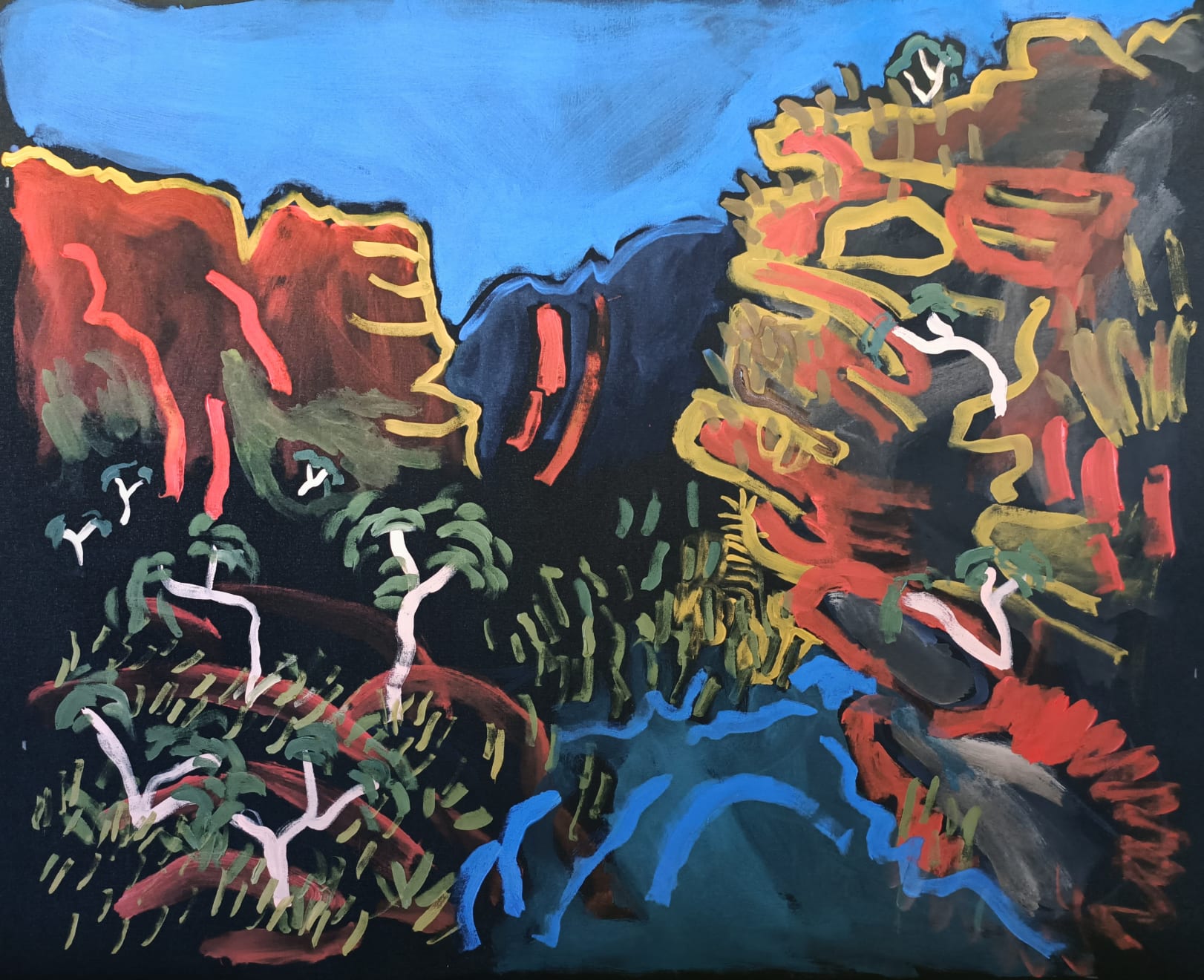 chain of ponds (atneperrke) trail, top waterhole Acrylic on Canvas Original 110 x 90 cm AUD $2200 GBP £1115 SOLD