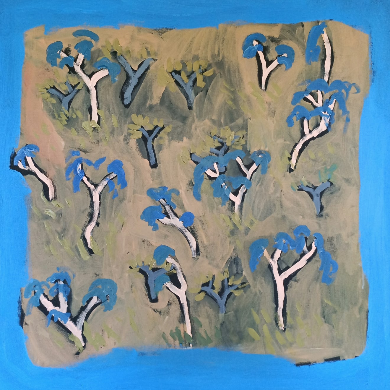 ghost gums at trephina gorge (alherrkentye) Acrylic on Canvas Original 60 x 60 cm AUD $1100 GBP £560 SOLD