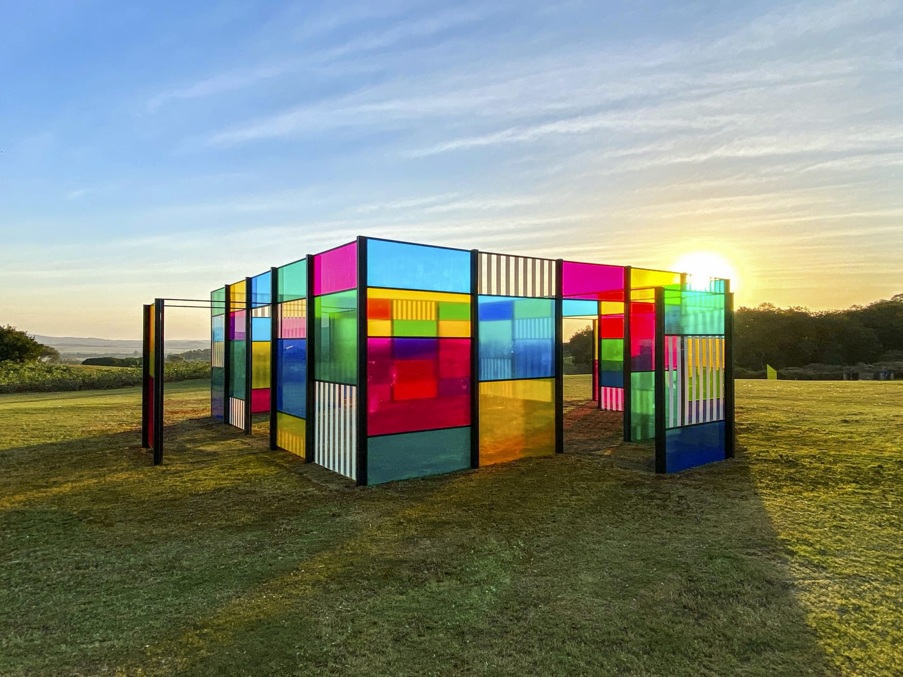 Daniel Buren, The Exploded Hut: homage to Oscar Niemeyer, situated work, 2015