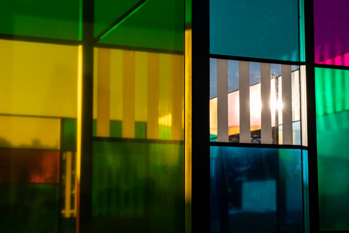 Daniel Buren, The Exploded Hut: homage to Oscar Niemeyer, situated work, 2015