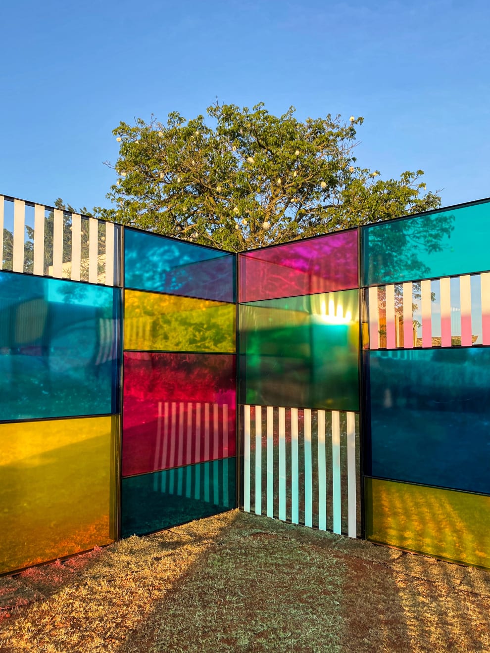Daniel Buren, The Exploded Hut: homage to Oscar Niemeyer, situated work, 2015