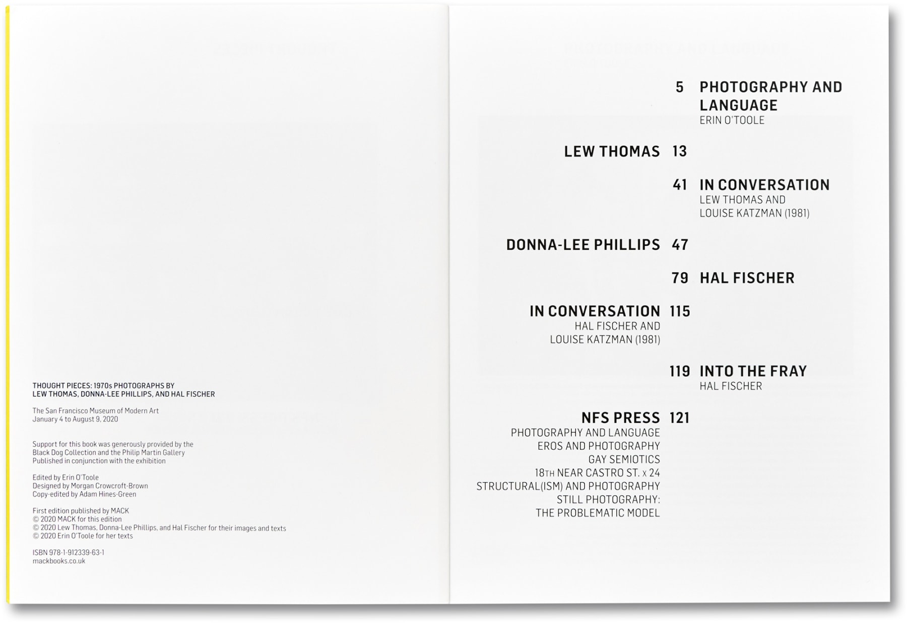 Lew Thomas, Donna-Lee Phillips, Hal Fischer Erin O'Toole (ed.) X MACK, Thought Pieces: 1970s Photographs, 2020