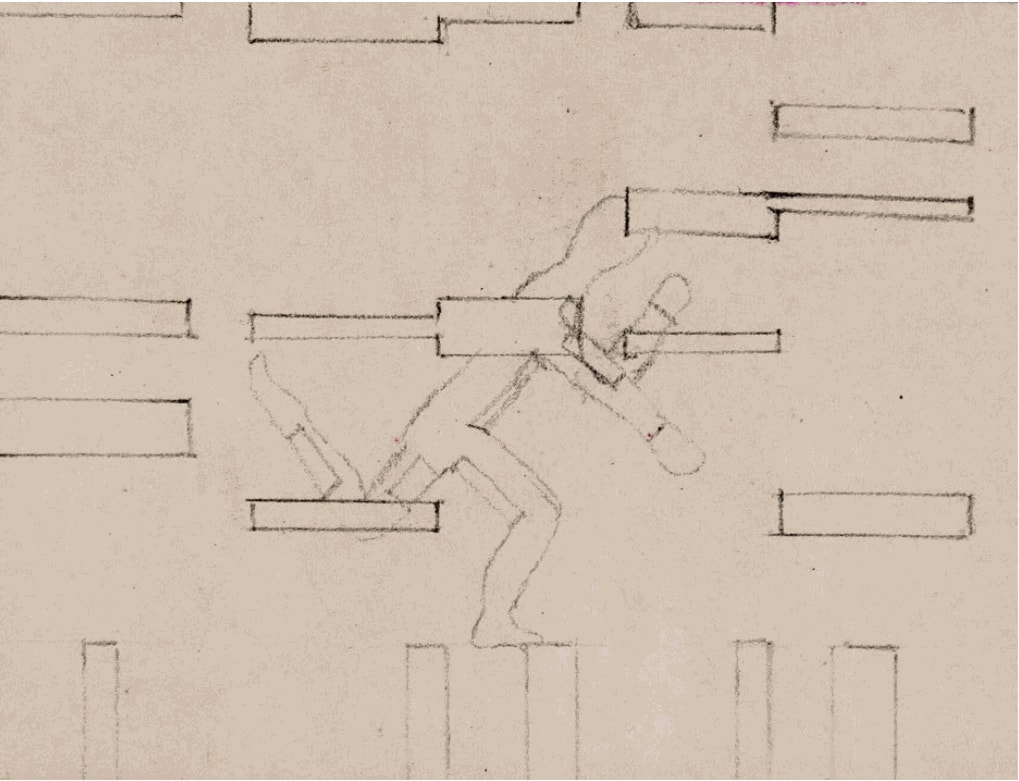 Analivia Cordeiro, 0°‹—›45° version I Scene and costume sketch II Possibility 5, 1974