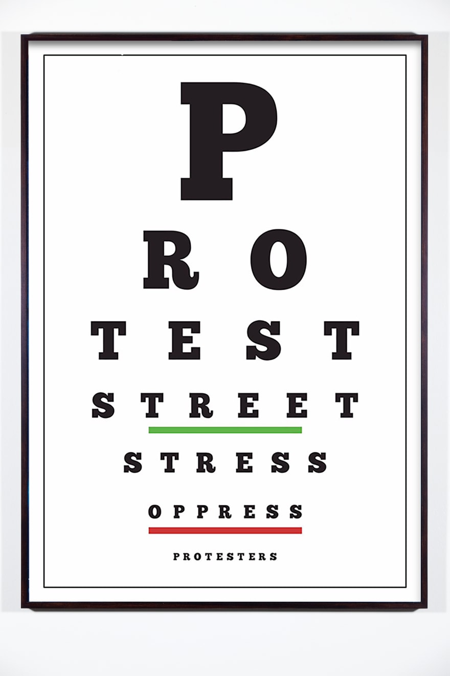 Iván Navarro, Carta Visual (Protest), 2019