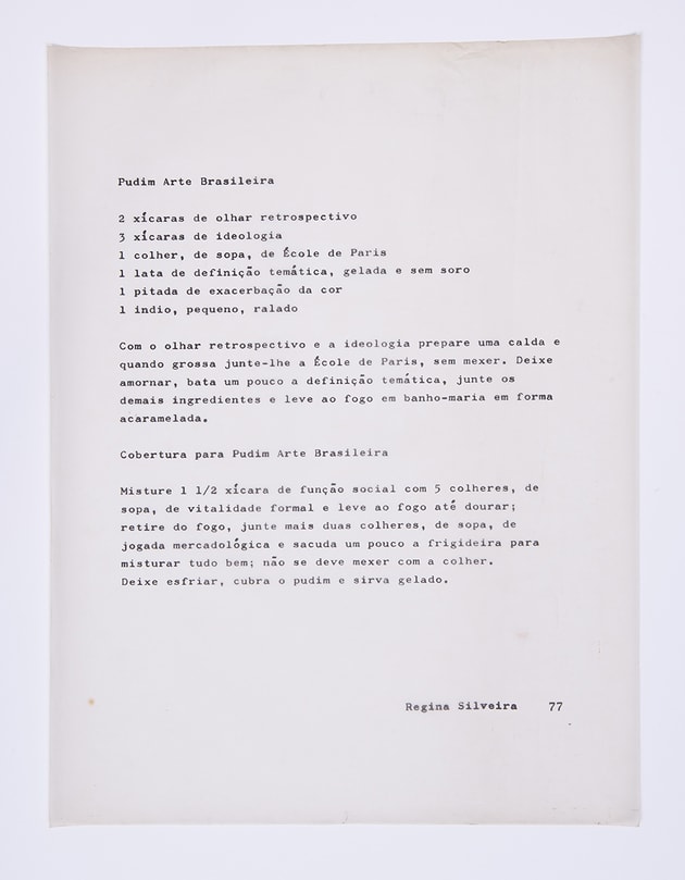 Regina Silveira, “Pudim Arte Brasileira