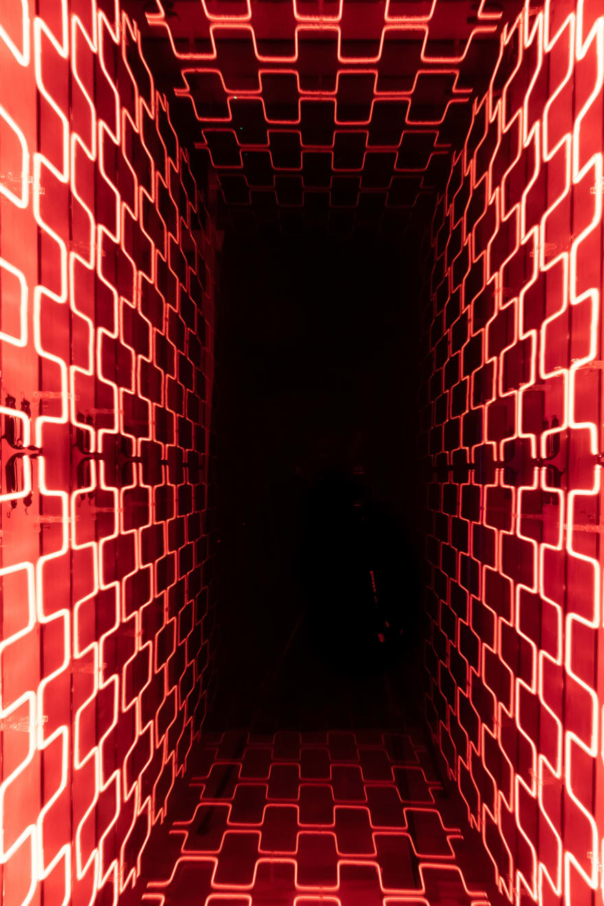 Iván Navarro, Tijolo Vertical (Vermelho), 2020