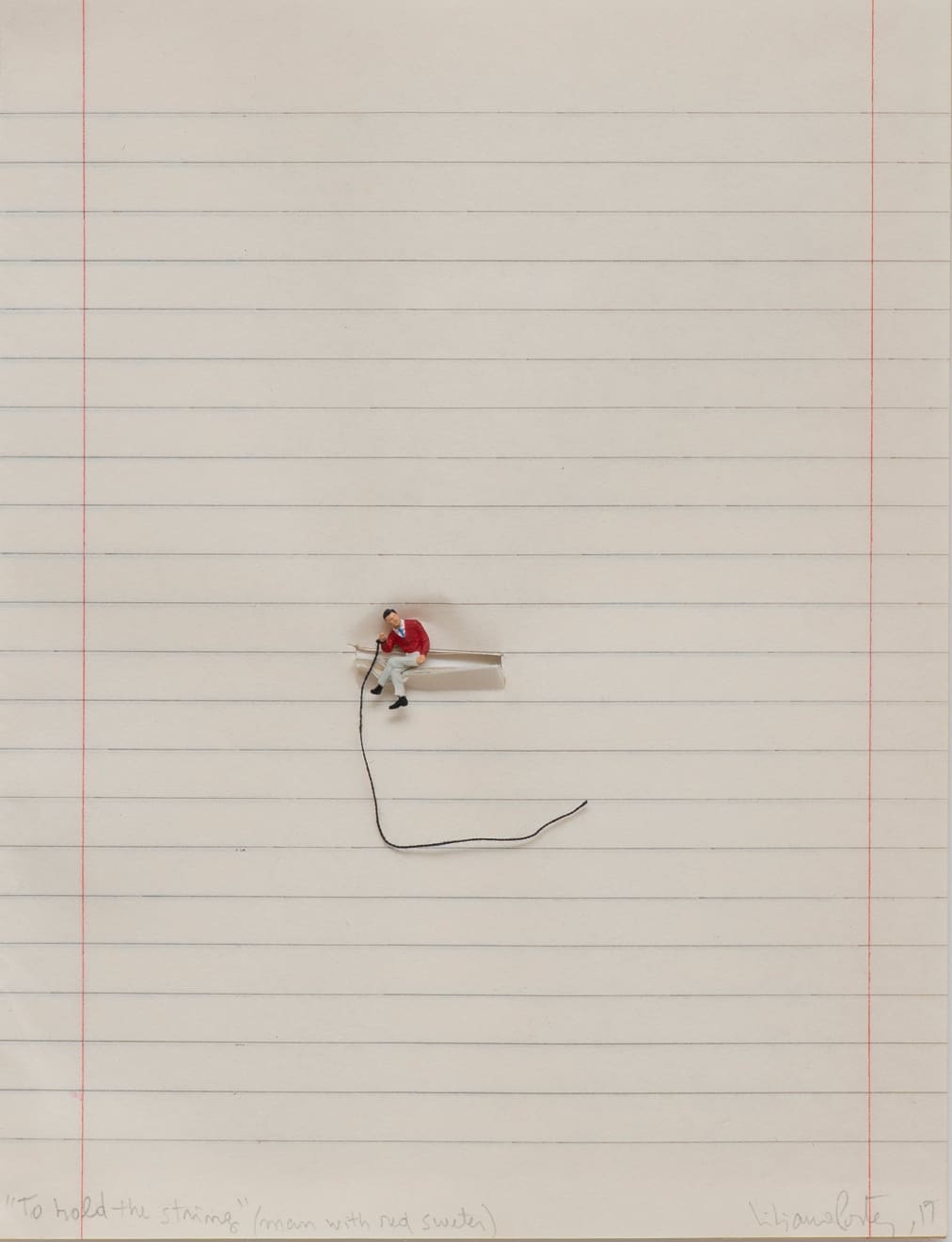 Liliana Porter, To Hold The String (Man with Red Sweater), 2017