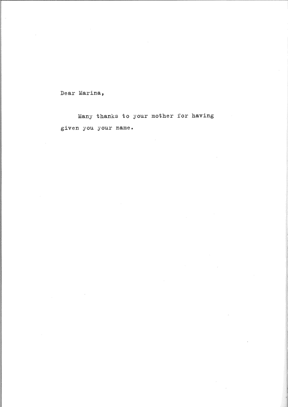 Marina Abramovic, 97 Pisama / 97 Letters, 2008