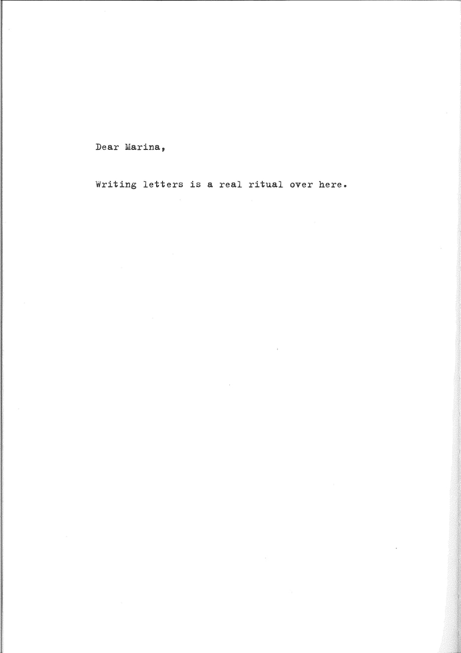 Marina Abramovic, 97 Pisama / 97 Letters, 2008