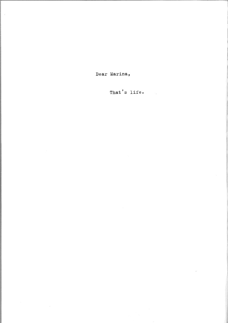 Marina Abramovic, 97 Pisama / 97 Letters, 2008